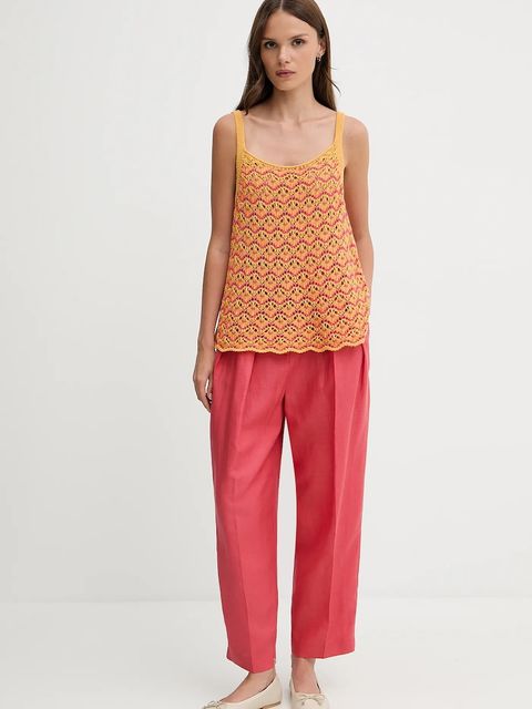 United Colors of Benetton spodnie z domieszką lnu