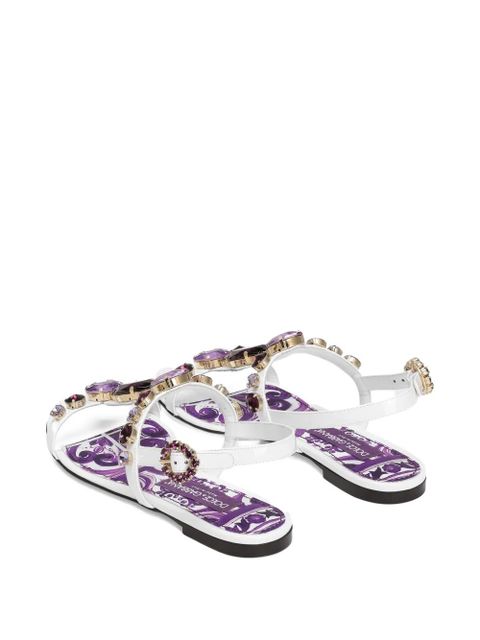 Dolce & Gabbana rhinestone-embellished sandals - White