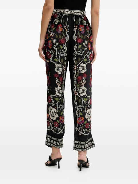 FARM Rio floral-print trousers - Black