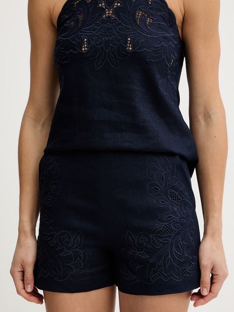 Twinset szorty z dodatkiem lnu