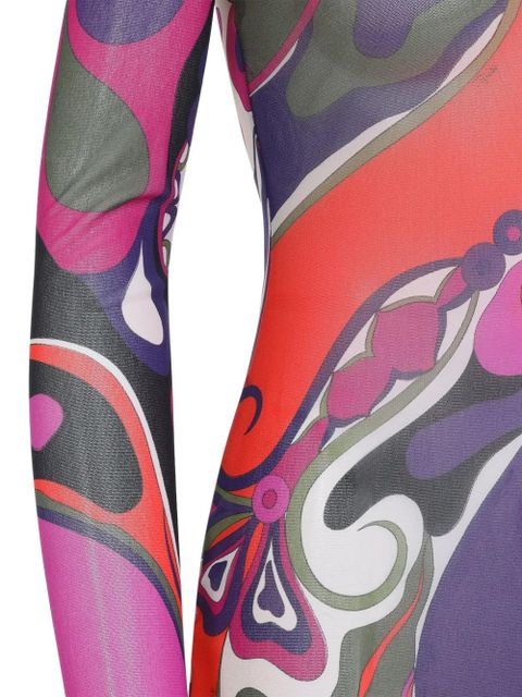 PUCCI swirl-print turtleneck dress - Purple