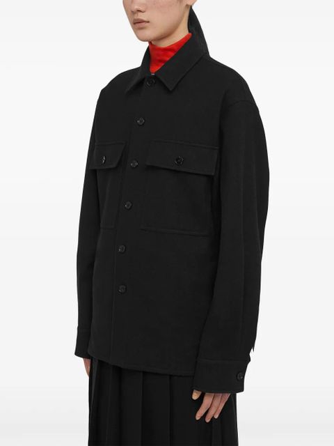 Jil Sander long-sleeve wool flannel overshirt - Black