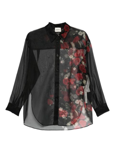 KHAITE floral sheer shirt - Black - zdjęcie produktu nr 1