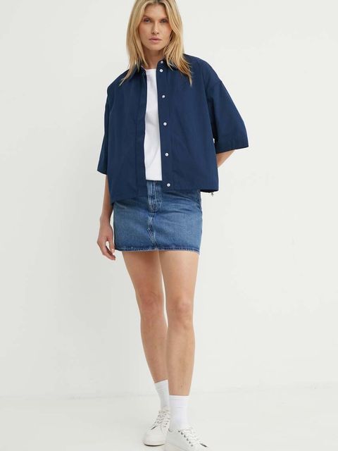 Samsoe Samsoe spódnica jeansowa SASHELLY kolor niebieski mini ołówkowa F24200020