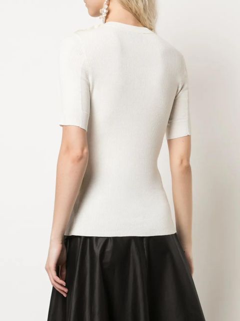 3.1 Phillip Lim button-detail ribbed T-shirt - White