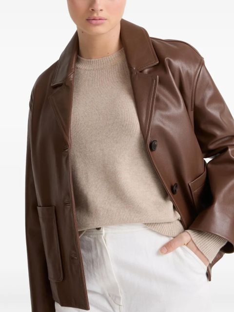 Yves Salomon leather jacket - Brown