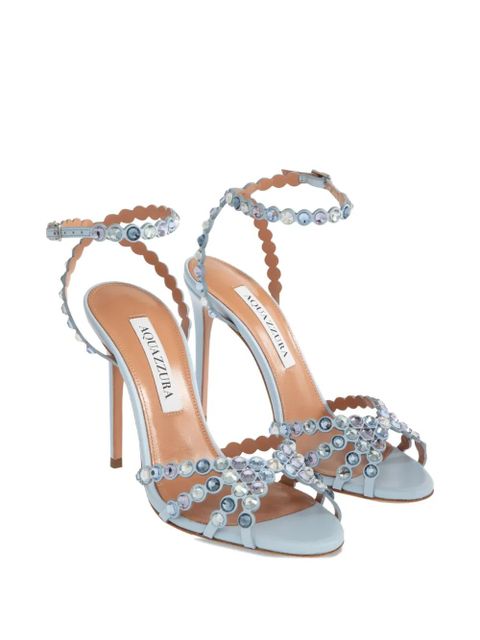 Aquazzura 105mm Tequila crystal-embellished sandals - Blue - zdjęcie produktu nr 2