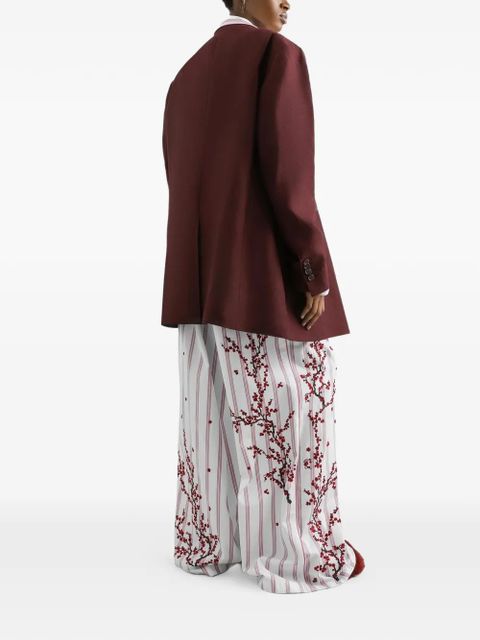 Dolce & Gabbana poplin trousers with thread floral embroidery - White