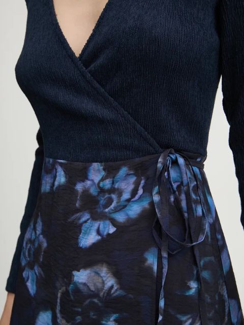 Desigual sukienka FILADELFIA kolor granatowy midi rozkloszowana 24WWVW37