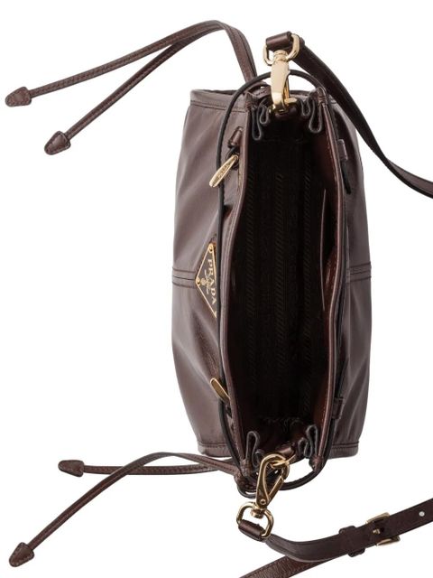 Prada Bonnie leather mini shoulder bag - Brown