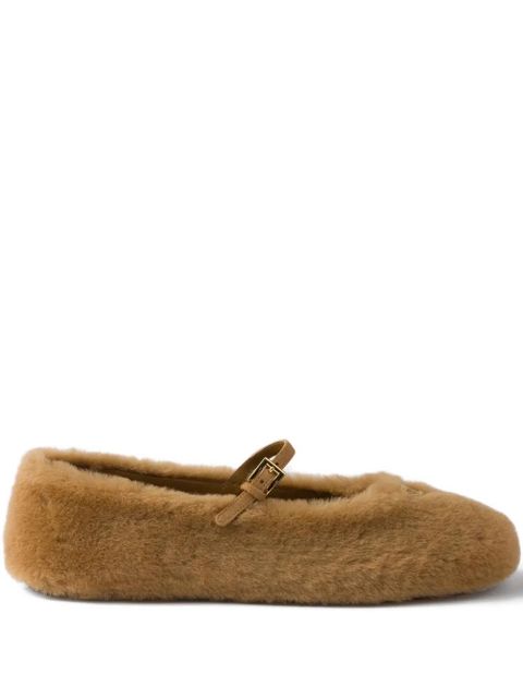 Prada shearling ballet flats - Brown - zdjęcie produktu nr 1