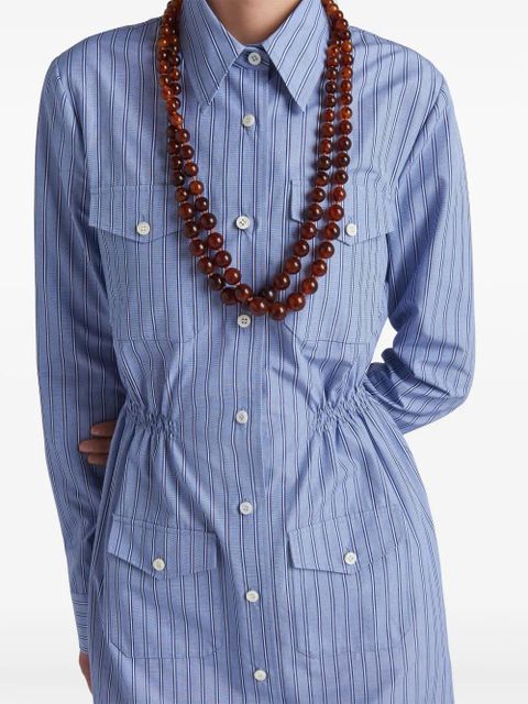 Prada striped chambray shirtdress - Blue