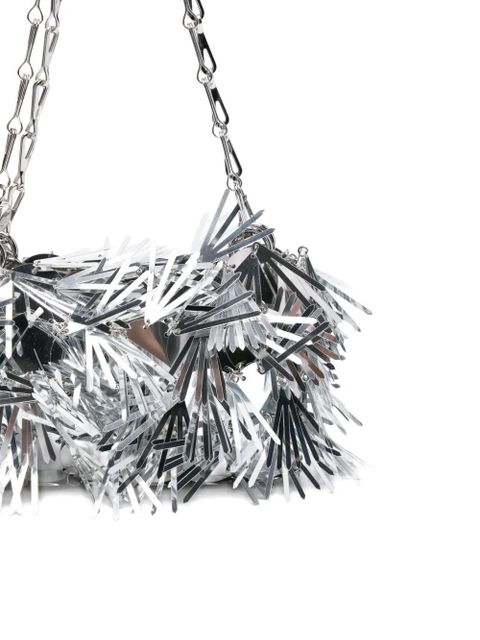 Rabanne sequin-embellished chain shoulder bag - Silver