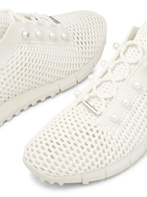 Jimmy Choo Veles pearl-embellished sneakers - White
