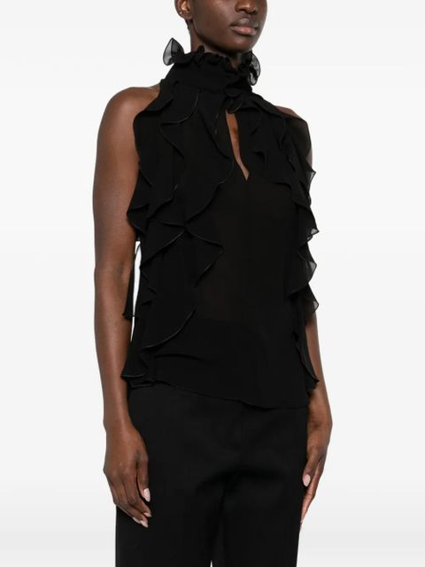 Alexander McQueen ruffled top - Black