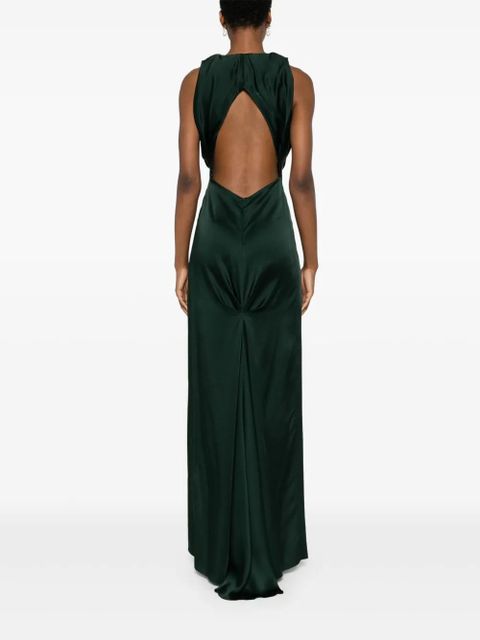 Victoria Beckham V-neck gathered maxi dress - Green