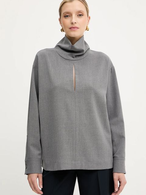 Simona Corsellini bluzka damska kolor szary melanżowa A25CPBL001S1 - zdjęcie produktu nr 1