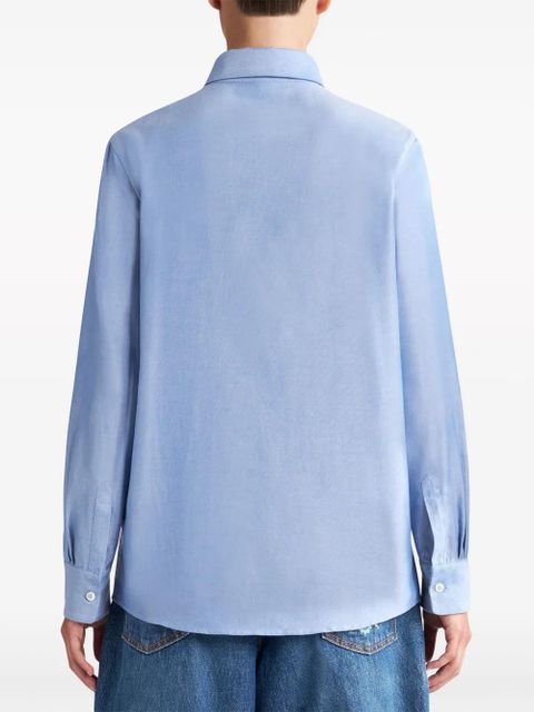 ETRO Pegaso-embroidered cotton shirt - Blue