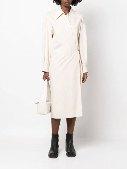 LEMAIRE Twisted cotton shirt dress - White - zdjęcie produktu nr 2