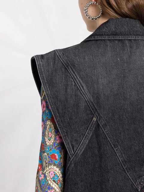 Ba&Sh panelled denim waistcoat - Grey