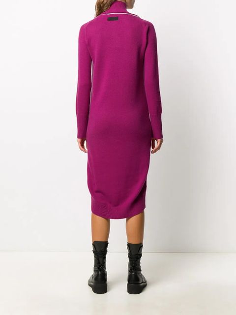 Diesel zip reveal roll neck knit dress - Pink
