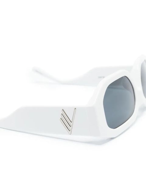 The Attico Blake rectangle-frame sunglasses - White