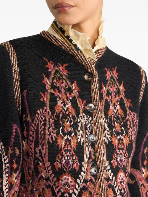 ETRO jacquard paisley-motif cardigan - Black