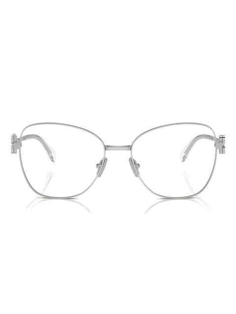 Miu Miu Eyewear cat-eye frame temple-detail glasses - Silver
