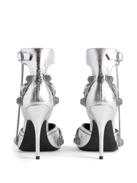 Balenciaga Cagole 110mm metallic-finish sandals - Silver - zdjęcie produktu nr 2