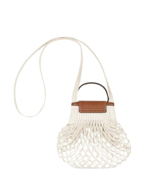 Longchamp Le Pliage Filet knitted mesh cross-body bag - Neutrals