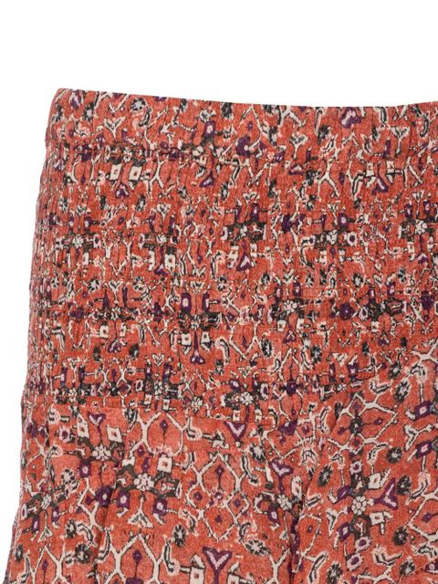 MARANT ÉTOILE patterned ruffled midi skirt - Red