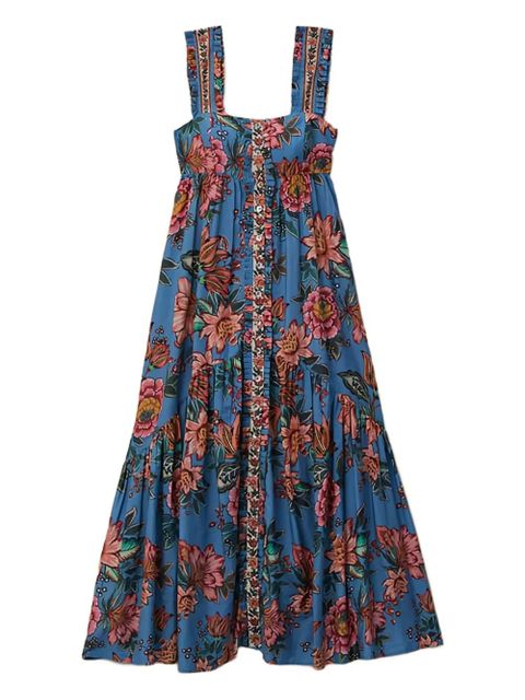 FARM Rio Wonderful Bouquet floral ruffled maxi dress - Blue - zdjęcie produktu nr 1