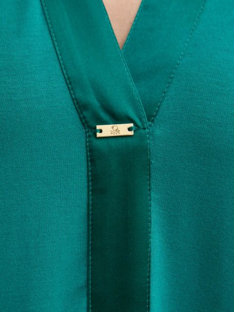 United Colors of Benetton bluzka piżamowa damska kolor zielony 3ZEW3M007