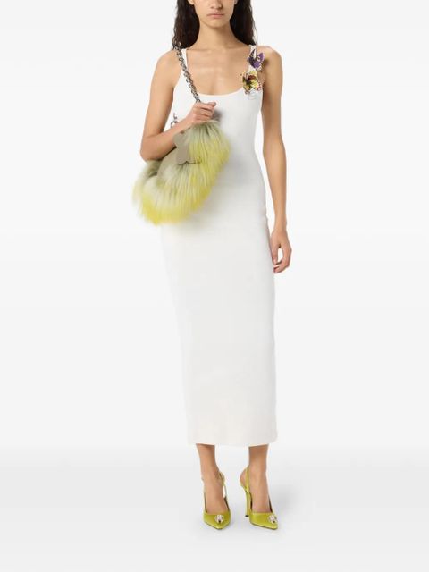 Blumarine butterfly-appliqué midi dress - White - zdjęcie produktu nr 2