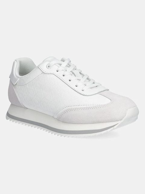 Calvin Klein sneakersy RUNNER LACE UP - MONO MIX kolor biały HW0HW02294