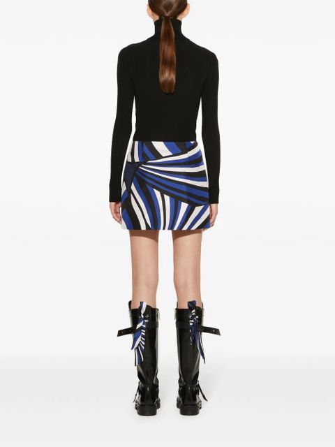 PUCCI iride-print silk skirt - Blue