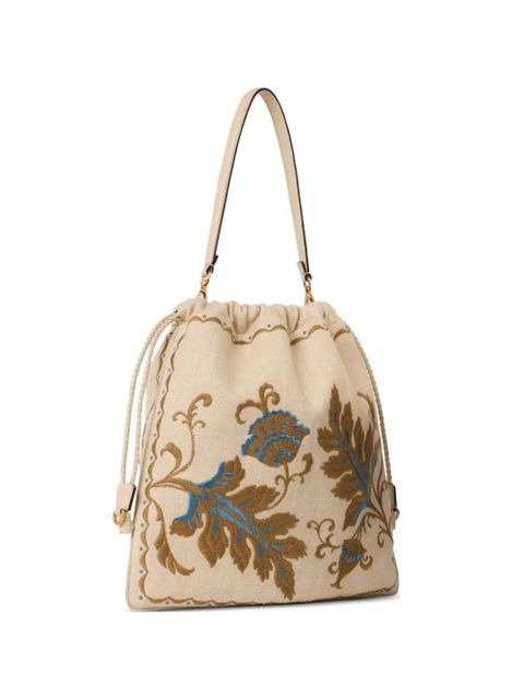 ETRO large Kalispera embroidery drawstring shoulder bag - Neutrals - zdjęcie produktu nr 1