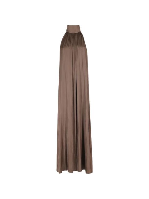 SOLOTRE halterneck gathered dress - Brown - zdjęcie produktu nr 1