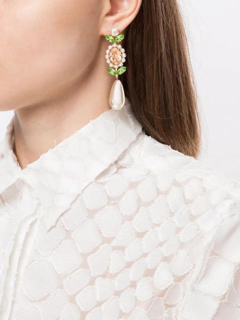 Simone Rocha faux pearl crystal earrings - Green - zdjęcie produktu nr 2
