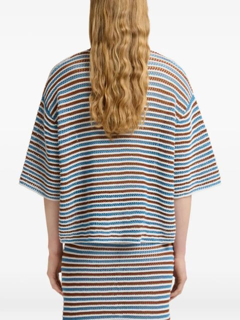 Marni striped crochet cardigan - Brown