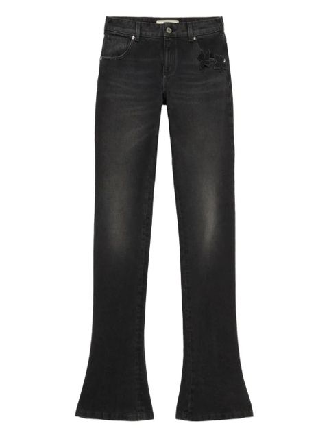 Blumarine butterfly-embellished flared jeans - Black - zdjęcie produktu nr 1