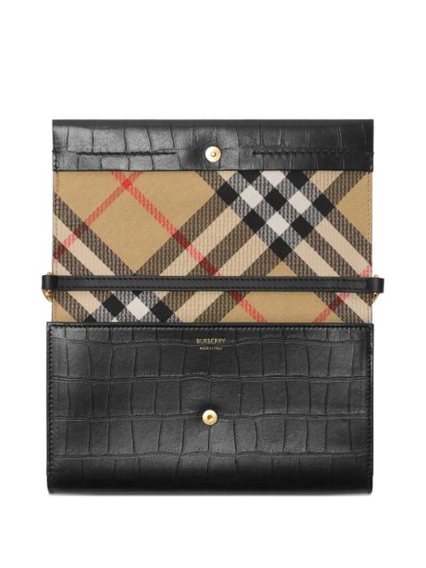 Burberry Cotswolds crocodile-effect chain-strap clutch bag - Black