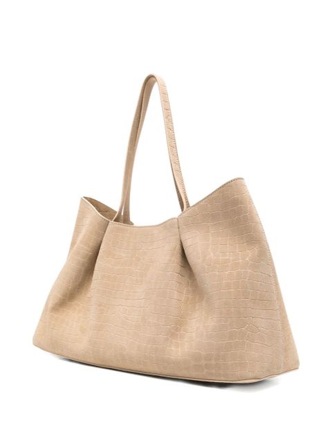 Elleme Dimple crocodile-effect tote bag - Neutrals