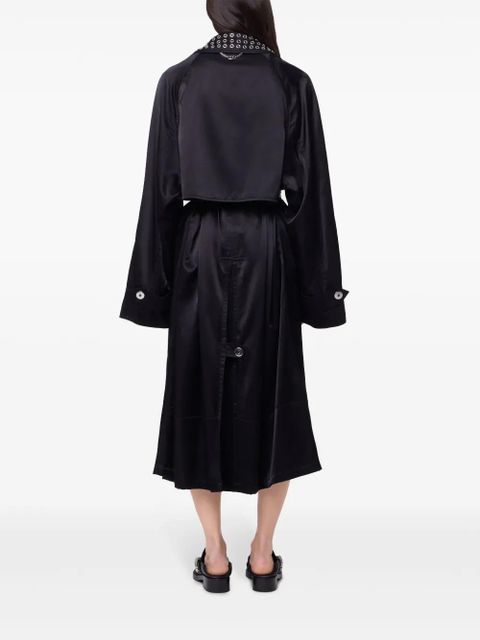 Rabanne eyelet-detail trench coat - Black