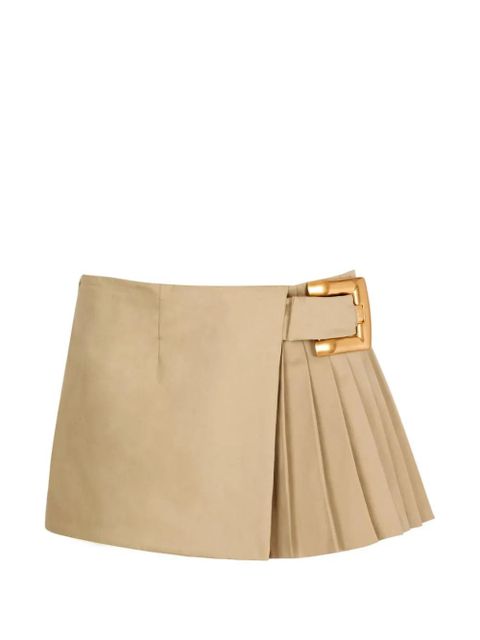 Balmain belt pleated mini skirt - Neutrals - zdjęcie produktu nr 1