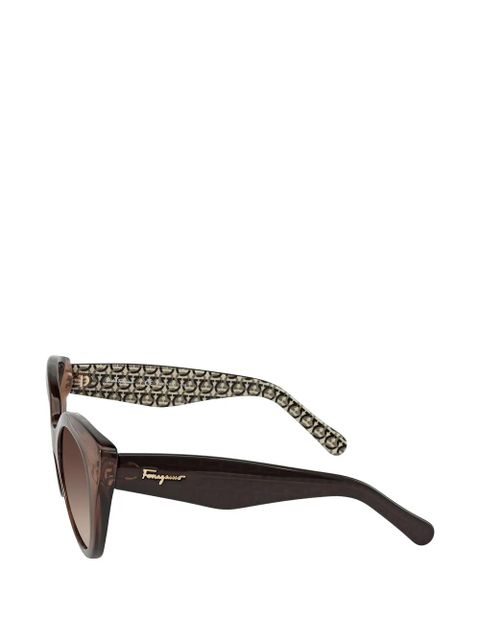 Ferragamo cat-eye full-rim sunglasses - Brown