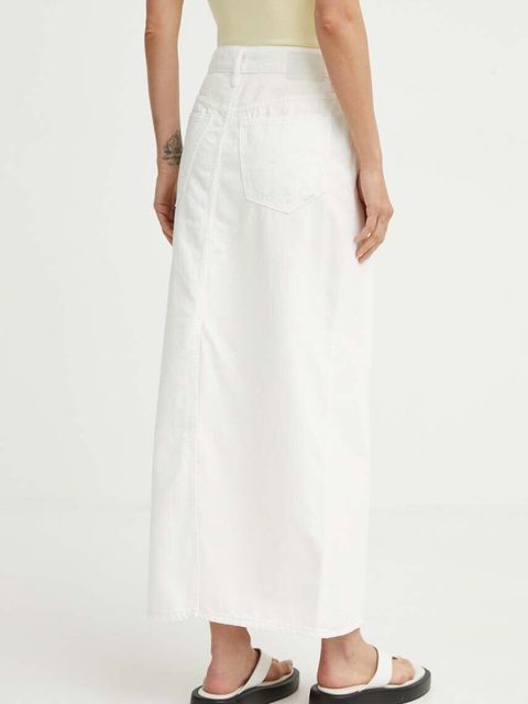 G-Star spódnica jeansowa kolor biały maxi prosta D24385-D551