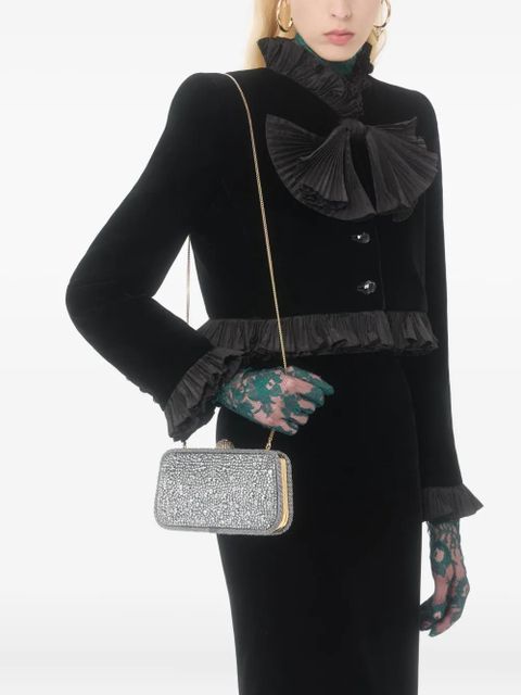 Valentino Garavani Carry Secrets rhinestone-embellished clutch - Silver