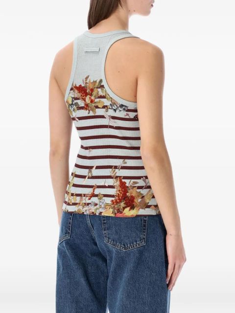 Jean Paul Gaultier ribbed floral tank top - Blue - zdjęcie produktu nr 2