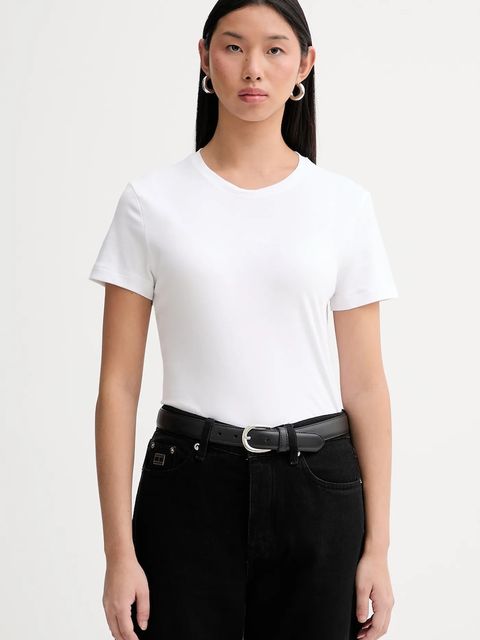 Calvin Klein t-shirt bawełniany damski kolor biały LV044E205G - zdjęcie produktu nr 1